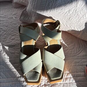 Rag and Bone Suede Wood Square toe sandals 39 9